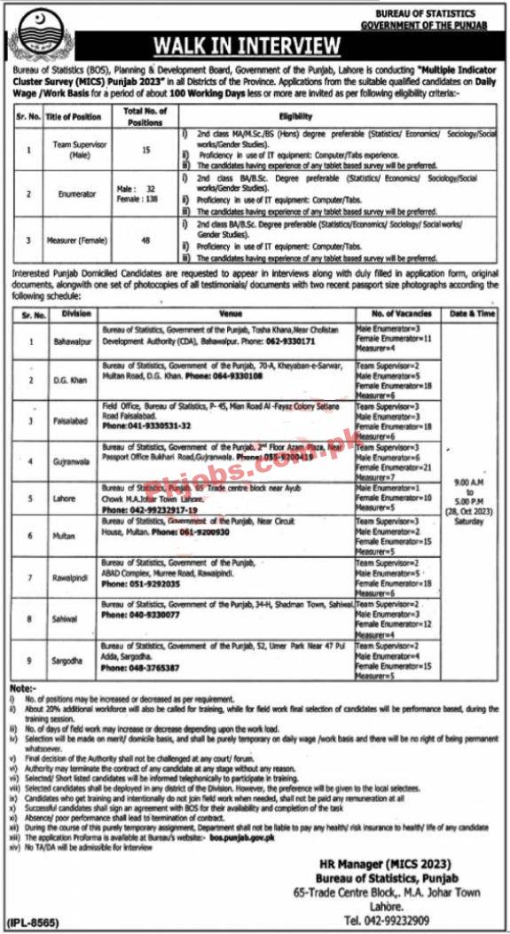 Latest Bureau of Statistics Jobs