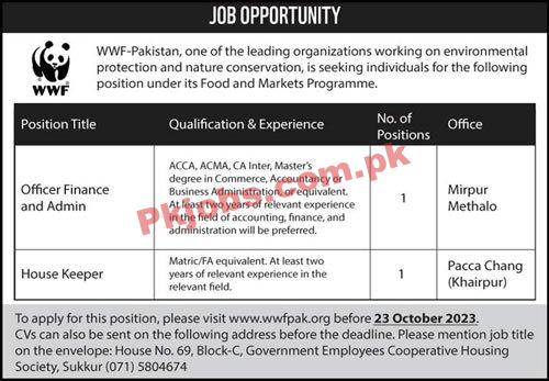 Latest WWF Pakistan Jobs | Jobs Available at WWF Pakistan