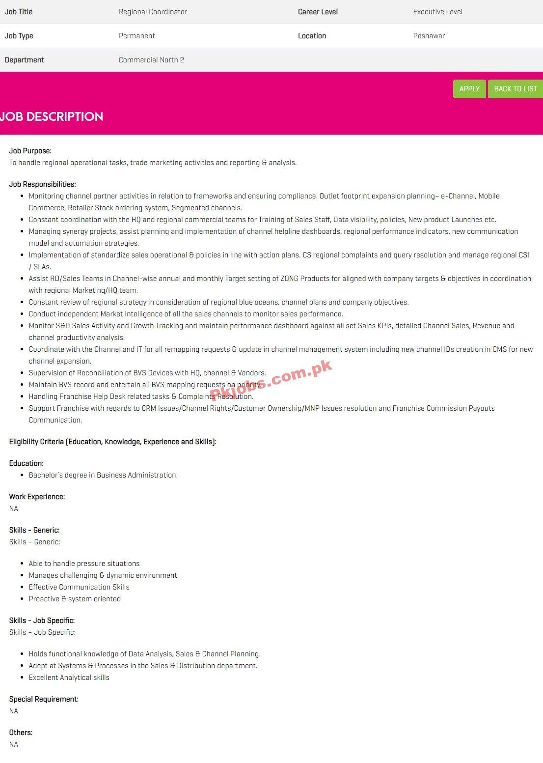 Latest Zong Pakistan Jobs | Vacant Posts at Zong Pakistan