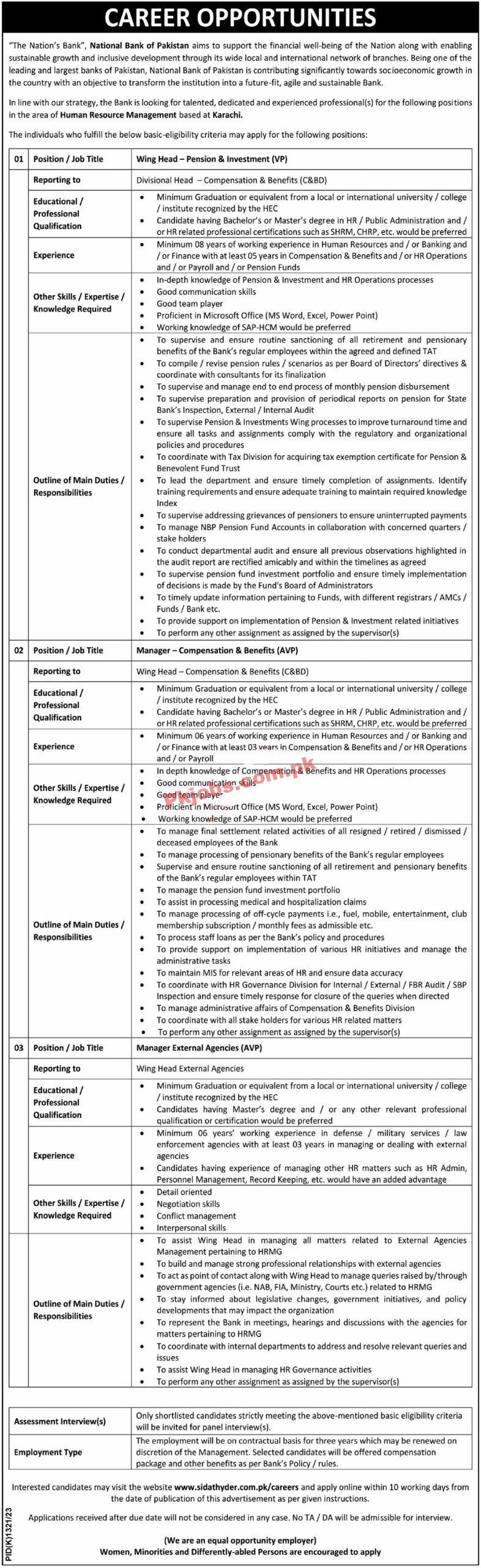 Latest NBP Jobs 2023 | Job Positions at National Bank of Pakistan