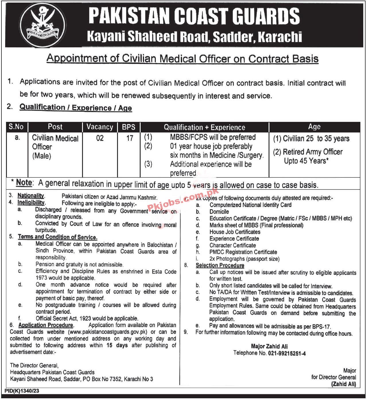 Latest PCG Jobs 2023 | Job Openings at Pakistan Coast Guards