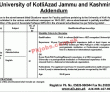 Jobs in University of Kotli Azad Jammu and Kashmir