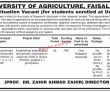 Jobs In University Of Agriculture Faisalabad