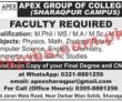 Apex Group Of Colleges Announced Latest Advertisement Pk Jobs 2021
