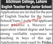 Aitchison College Pk Jobs 2021 | Aitchison College Main Campus