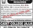Cadet College  Jobs 2022 | Cadet College headquarters Announced Latest Recruitment