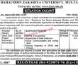 Jobs In Bahauddin Zakariya University Multan
