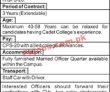 Jobs In Cadet College Swat Kpk
