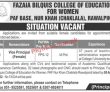 Jobs In Fazaia Bilquis College Of Education For Women