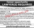 Jobs In Law Firm Lahore