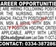 Jobs In Nursing Institute Karachi