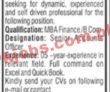 Jobs in Reputed Organization Islamabad