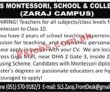 Jobs In Sls Montessori School And College