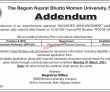 Jobs in The Begum Nusrat Bhutto Women University Sukkur