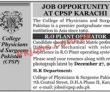 Jobs In The College Of Physicians And Surgeons Pakistan