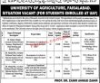 Jobs In University Of Agriculture Faisalabad