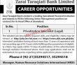 Jobs In Zarai Taraqiati Bank Limited