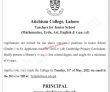 Lahore Aitchison College Today Latest Govt Jobs 2022 Advertisement