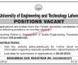 Latest University Of Engineering And Technology Uet Jobs 2023