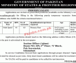 Ministry of States & Frontier Regions Management PK Jobs 2021