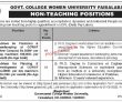 Multan Gc Women University Faisalabad It In Government Sector Jobs