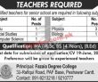 Peshawar Fazaia Degree College Latest Govt Jobs 2022 Advertisement