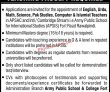 Rawalpindi Army Public Schools And Colleges System New Today Jobs