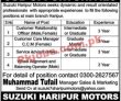 Suzuki Motors Jobs 2022 | Suzuki Motors Pakistan Company Head