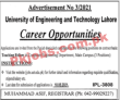University of Engineering & Technology (UET) PK Job 2021