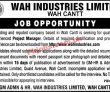 Wah Industries Jobs 2022 | Wah Industries Limited Headquarters Announced